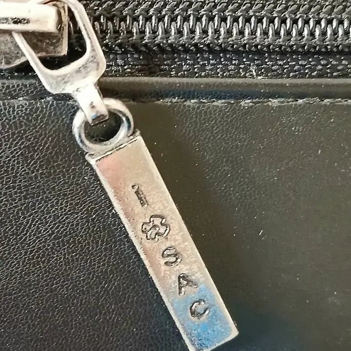 [BUNJANG] iISAC Black Leather Briefcase / iISAC 검정 가죽 서류 가방