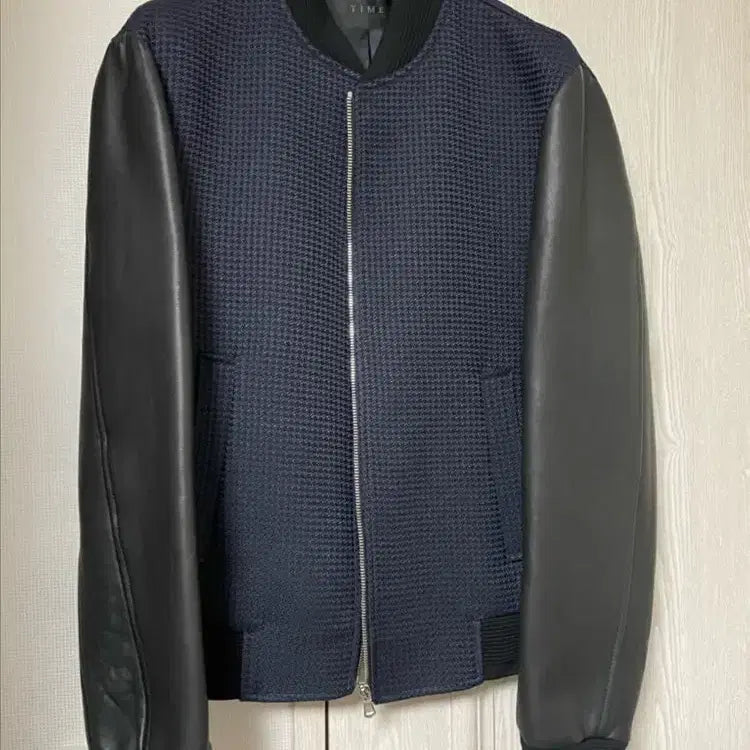 [BUNJANG] Time Homme Leather Blouson Jacket / 타임 옴므 가죽 블루종 점퍼