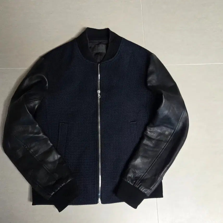 [BUNJANG] Time Homme Leather Blouson Jacket / 타임 옴므 가죽 블루종 점퍼