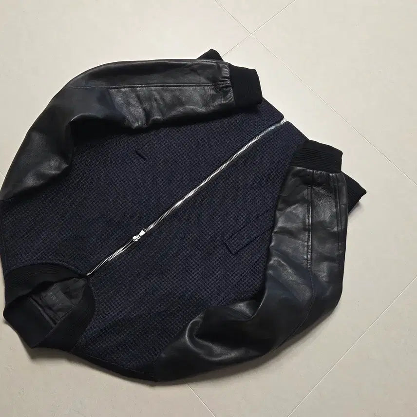 [BUNJANG] Time Homme Leather Blouson Jacket / 타임 옴므 가죽 블루종 점퍼