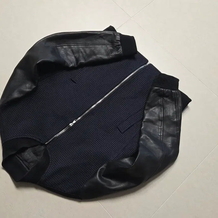 [BUNJANG] Time Homme Leather Blouson Jacket / 타임 옴므 가죽 블루종 점퍼