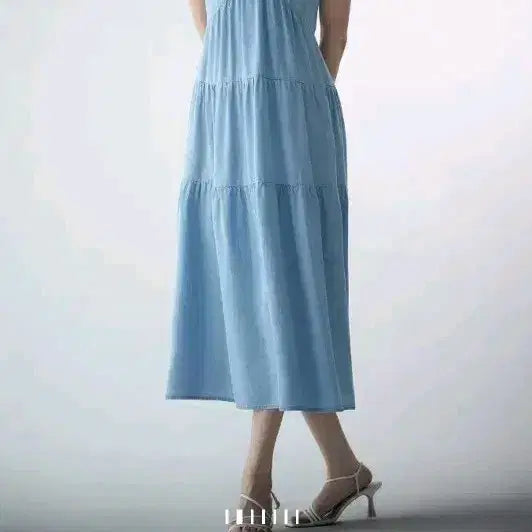 [BUNJANG] DKNY Tencel Sleeveless Long Dress / dkny 슬리브리스 텐셀 롱원피스