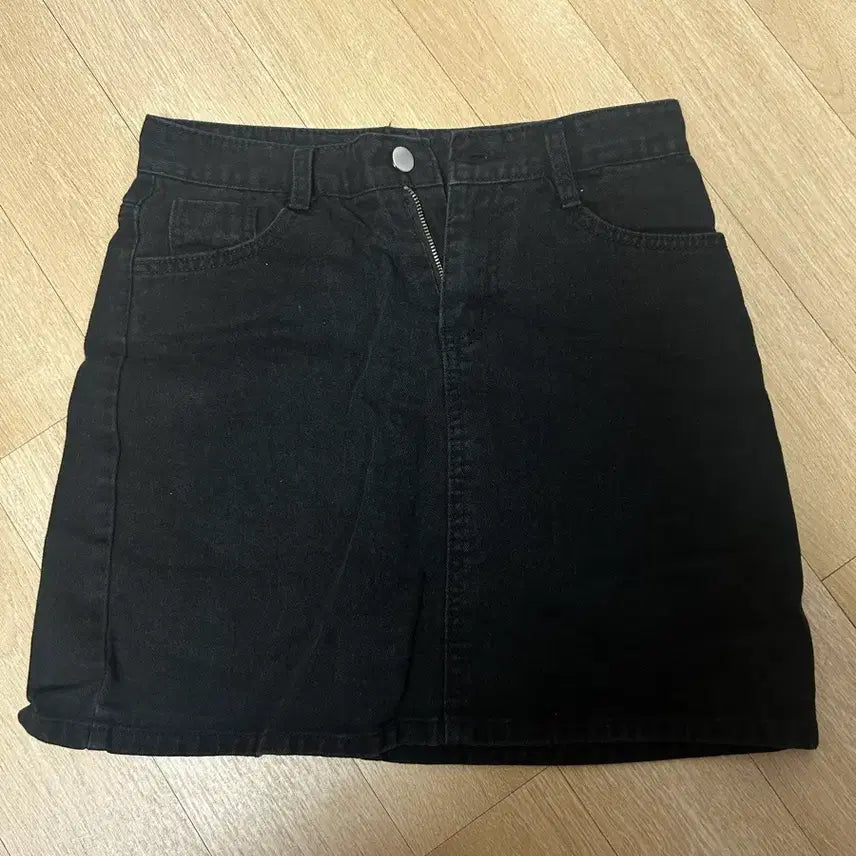 [BUNJANG] Black Denim Mini Skirt / 블랙 데님 미니 스커트