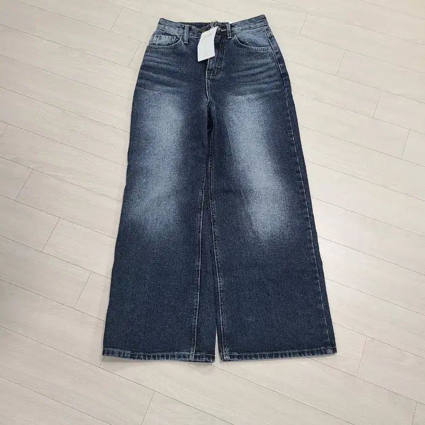 [BUNJANG] Wide Long Jeans Pants - Dark Blue/Black / 와이드 롱팬츠 진청,흑청(새상품/키작녀, 44도 가능)