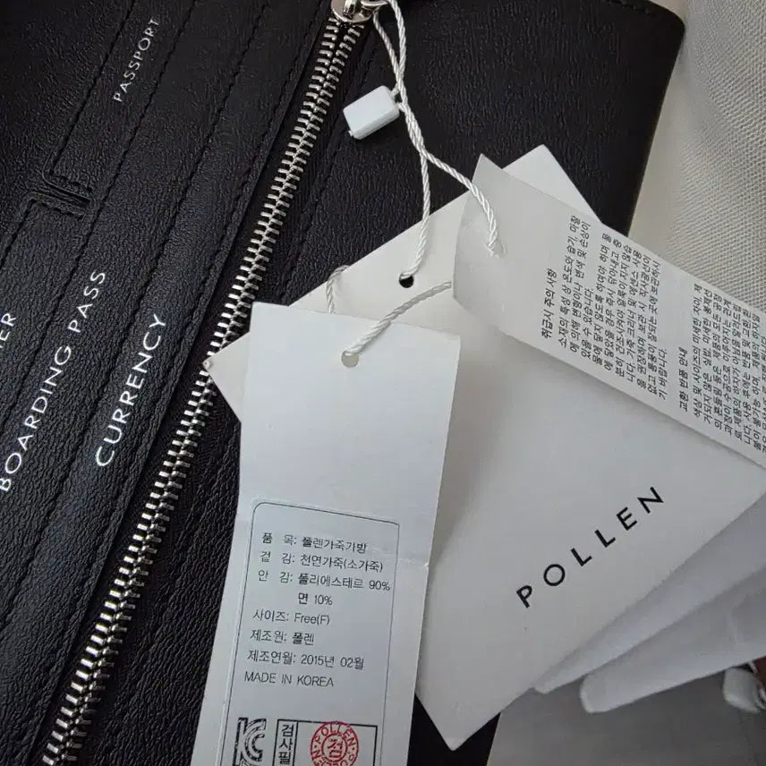 [BUNJANG] Polene Black Leather Long Wallet Passport Holder / 폴렌 블랙 가죽 장지갑 여권지갑 보딩패스