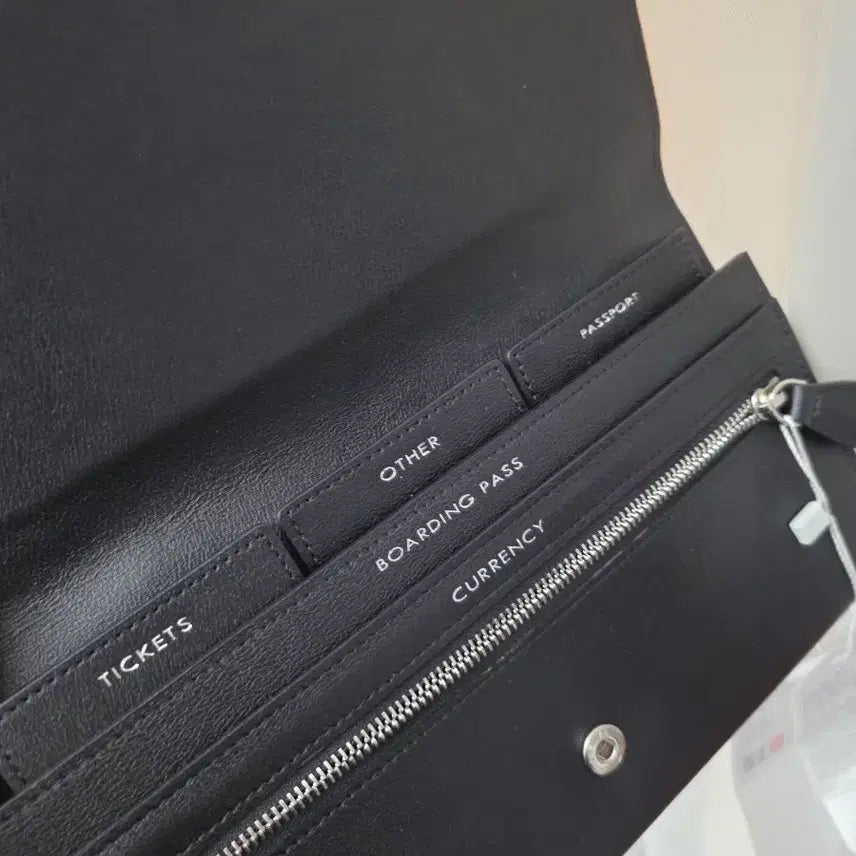 [BUNJANG] Polene Black Leather Long Wallet Passport Holder / 폴렌 블랙 가죽 장지갑 여권지갑 보딩패스