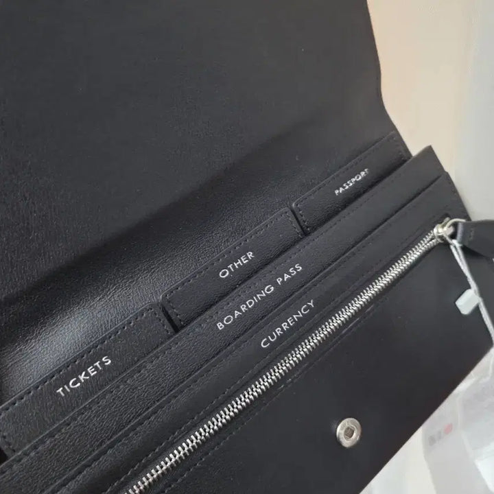 [BUNJANG] Polene Black Leather Long Wallet Passport Holder / 폴렌 블랙 가죽 장지갑 여권지갑 보딩패스