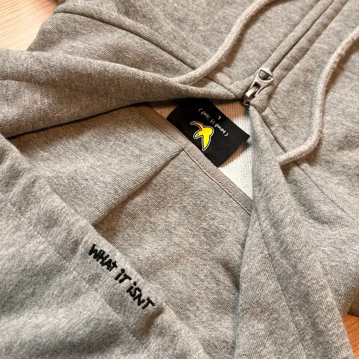 [BUNJANG] What it isnt Hooded Zip-up Gray L / 와릿이즌 후드집업 L 회색 그레이 라지 와키윌리 마크곤잘레스