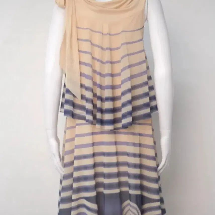 [BUNJANG] Jean Paul Gaultier 2000s Purple Striped Asymmetric Vintage Dress / 장폴고티에 Jean paul Gaultier 2000s 빈티지 원피스 M