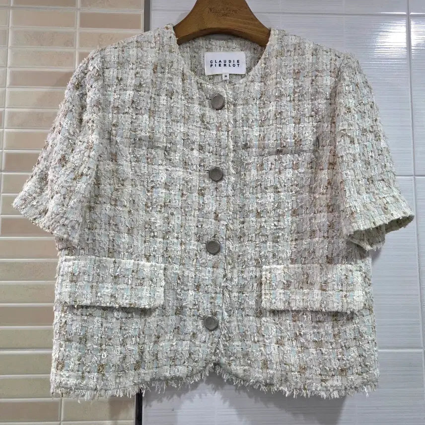 [BUNJANG] Claudie Pierlot Tweed Short Sleeve Jacket / 끌로디피에로 Claudie Pierlot 트위드 반팔 자켓