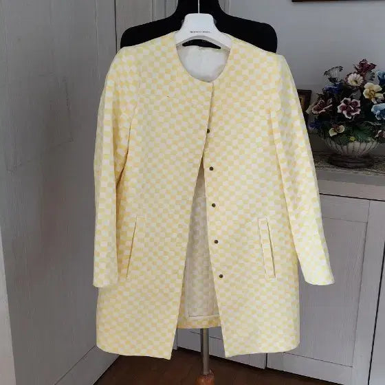[SOLD OUT] 자라  옐로우 체크 무늬 코트