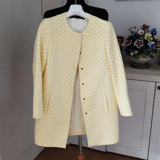 [SOLD OUT] 자라  옐로우 체크 무늬 코트