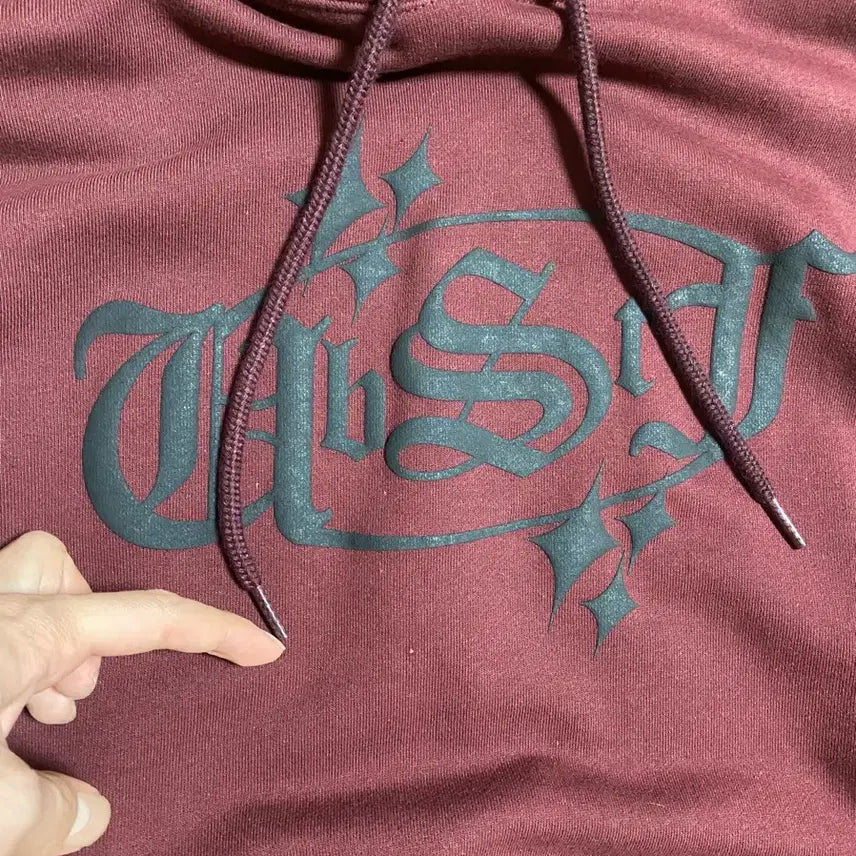 [BUNJANG] Urbanstuff Burgundy Hoodie / 어반스터프 버건디 후드티