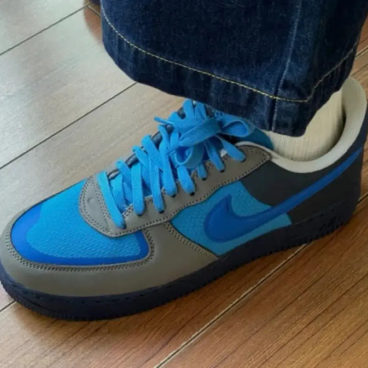 [BUNJANG] Nike Air Force 1 Low Stash Soft Grey Harbor Blue Sneakers / 나이키 에어 포스 1 로우 X 스태시 소프트 그레이 하버 블루