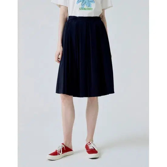 [BUNJANG] Hazzys Ladies Pleated Skirt Beige / 22 헤지스 레이디스 플리츠 밴딩 스커트 70