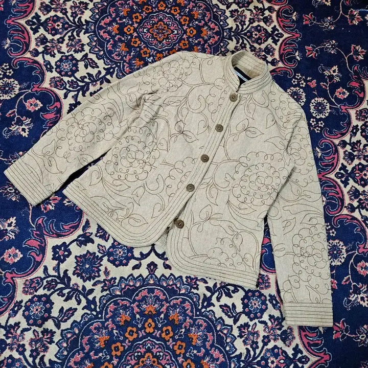 [SOLD OUT] Requirements 린넨 블렌딩 자수 밴드 버튼업 자켓 S size