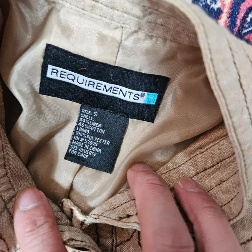 [SOLD OUT] Requirements 린넨 블렌딩 자수 밴드 버튼업 자켓 S size