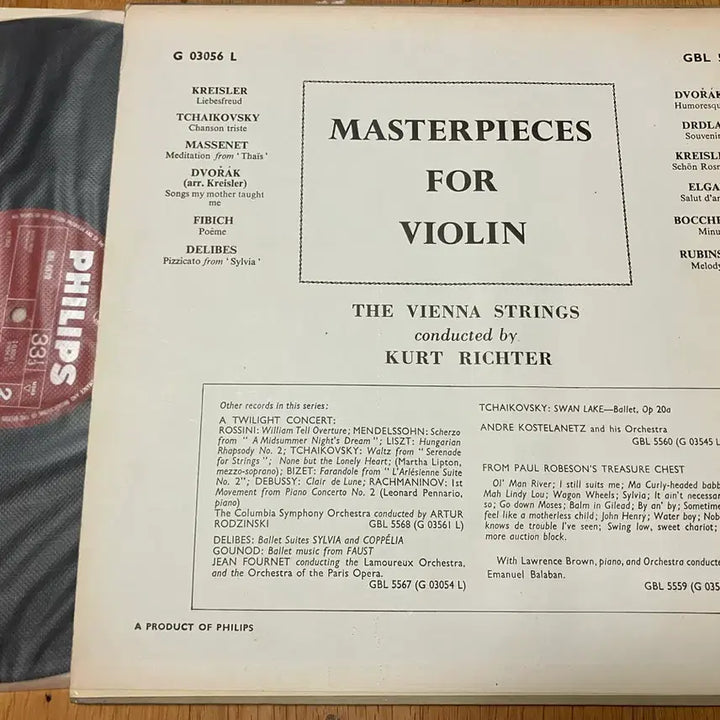[BUNJANG] The Vienna Strings Violin Masterpieces 1960 Philips Mono LP / 수입LP) 빈스트링스 - 바이올린 명곡 Philips 모노음반