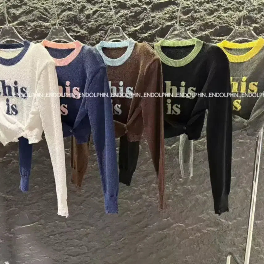 [BUNJANG] Endorphin Colorblock Knit Sweater Gray / 엔돌핀 디스배색니트 그레이