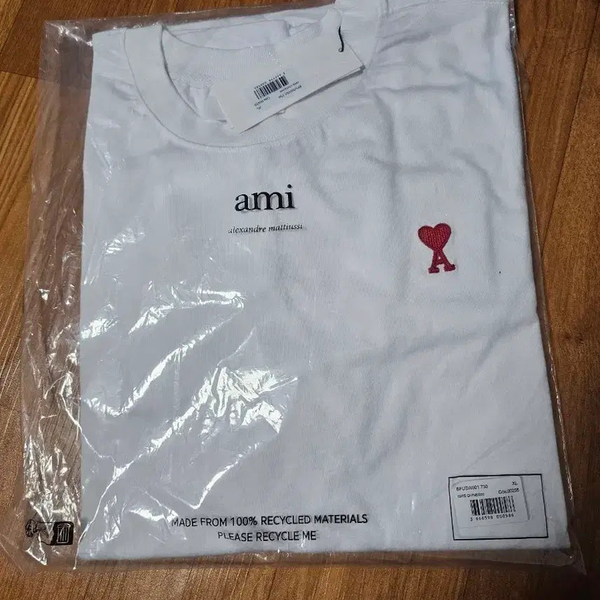 [SOLD OUT] 아미 하트 로고 흰색 긴팔 티셔츠 XL