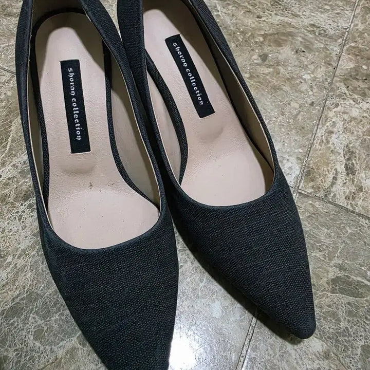 [BUNJANG] Shoran Collection Charcoal Fabric Stiletto Pumps (225mm) / Shoran Collection 패브릭 펌프스 (225mm)