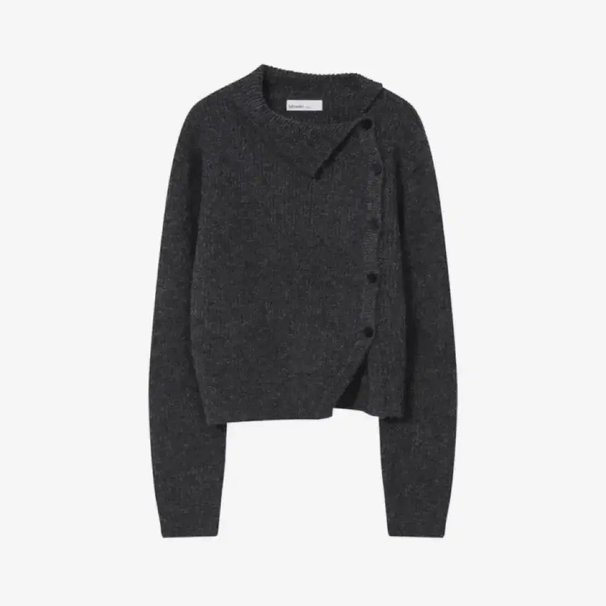[BUNJANG] Miseki Seoul Side Button Knit Charcoal / 미세키서울 side button knit (차콜
