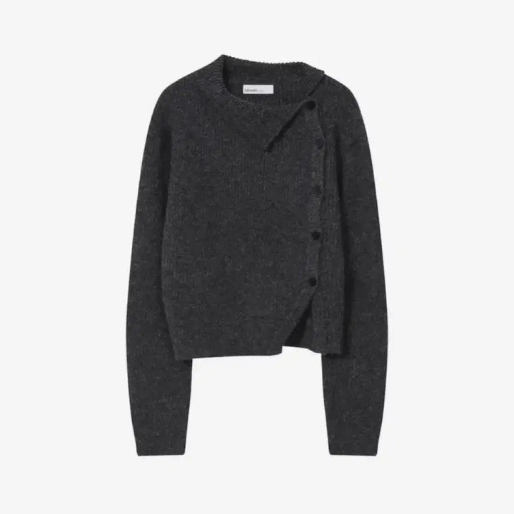 [BUNJANG] Miseki Seoul Side Button Knit Charcoal / 미세키서울 side button knit (차콜