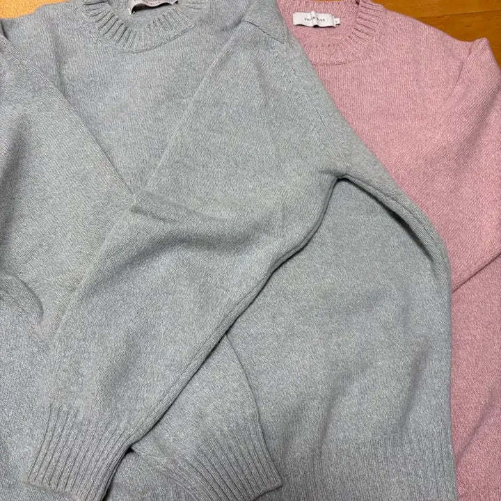 [BUNJANG] Union Blue V2 Cashmere Wool Crew Neck Knit Sweater / [L]유니온블루 V2 캐시미어 울 크루넥 니트 멜란지 핑크