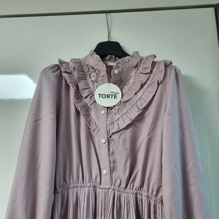 [BUNJANG] TORTE Lace Long Dress Lavender (Size 55) / TORTE 톤테 레이스 롱 원피스 라벤더 55 택새상품