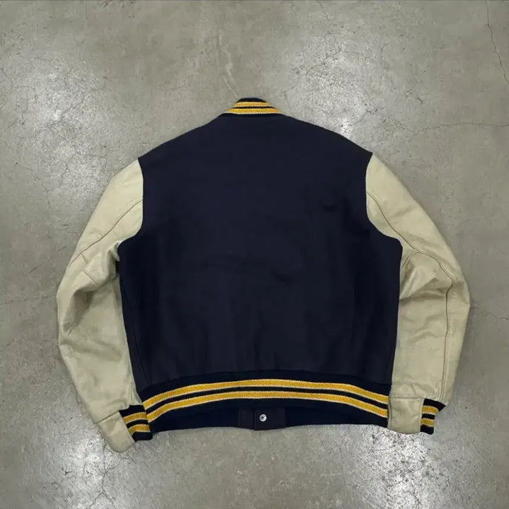 [BUNJANG] Golden Bear Varsity Jacket Navy Gold / Made in USA 골든베어 바시티 자켓 네이비 골드