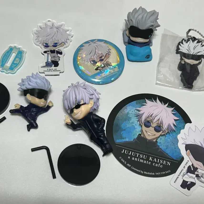 [BUNJANG] Jujutsu Kaisen Gojo Satoru Gacha Figure Set / 주술회전 고죠 메구미 가챠 피규어 색지 키링 일괄 세트