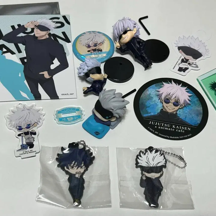 [BUNJANG] Jujutsu Kaisen Gojo Satoru Gacha Figure Set / 주술회전 고죠 메구미 가챠 피규어 색지 키링 일괄 세트