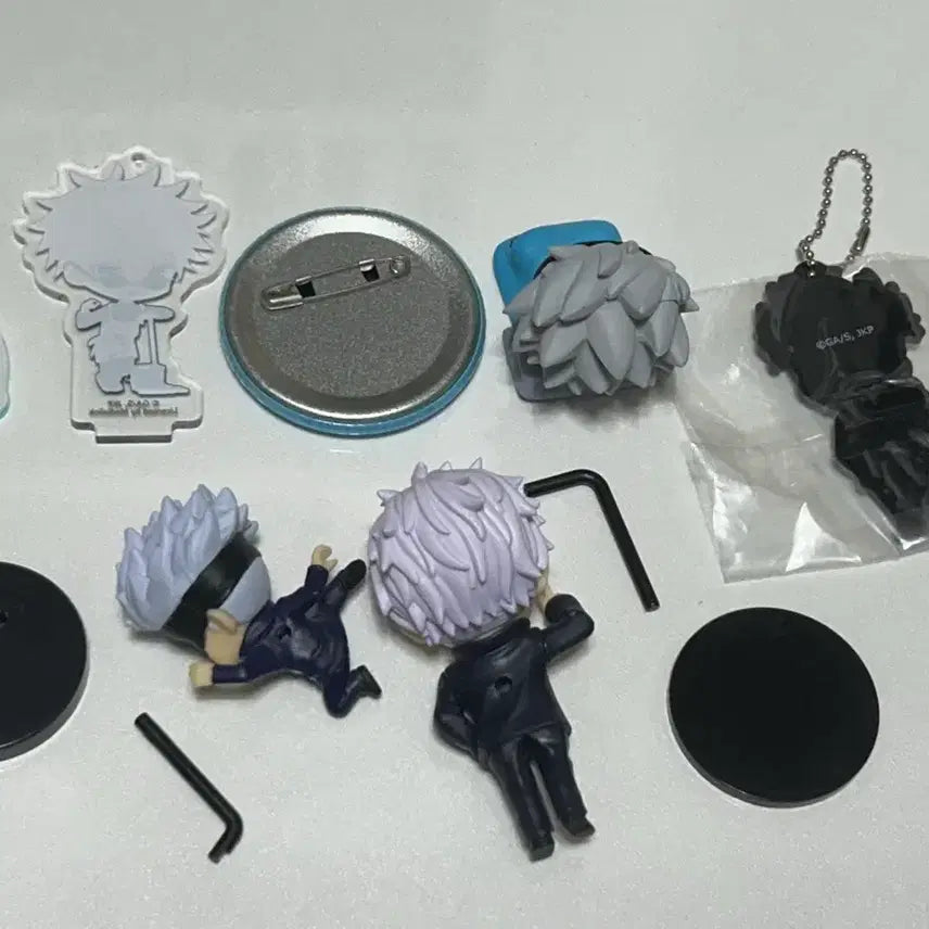 [BUNJANG] Jujutsu Kaisen Gojo Satoru Gacha Figure Set / 주술회전 고죠 메구미 가챠 피규어 색지 키링 일괄 세트