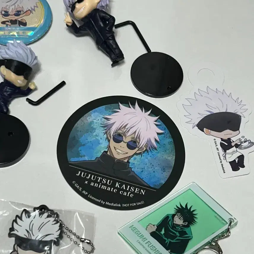 [BUNJANG] Jujutsu Kaisen Gojo Satoru Gacha Figure Set / 주술회전 고죠 메구미 가챠 피규어 색지 키링 일괄 세트