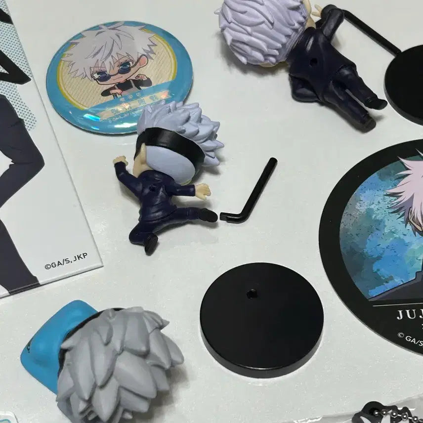 [BUNJANG] Jujutsu Kaisen Gojo Satoru Gacha Figure Set / 주술회전 고죠 메구미 가챠 피규어 색지 키링 일괄 세트