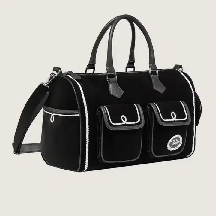 [BUNJANG] Thetis Scon Velvet Boston Bag - Black / 더티스 스콘 벨벳 보스턴백 블랙