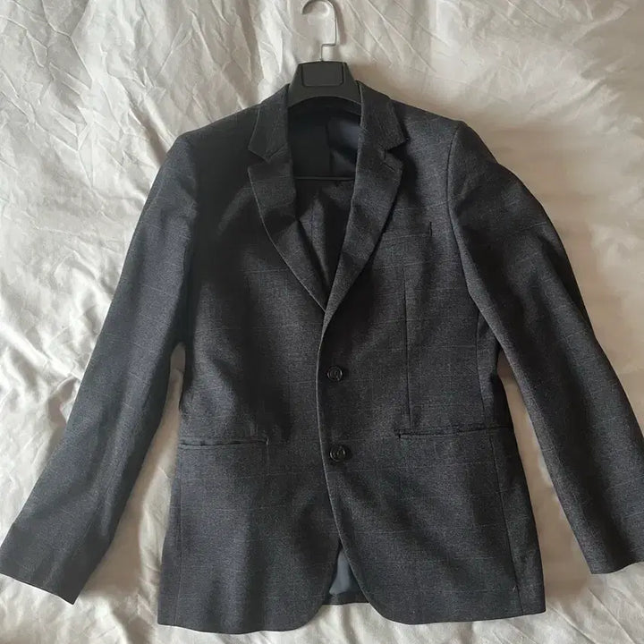 [BUNJANG] M.I. SUIT Dark Gray Wool-Like Check Suit Set L / M.I. SUIT 다크그레이 울라이크 체크 정장 세트 L