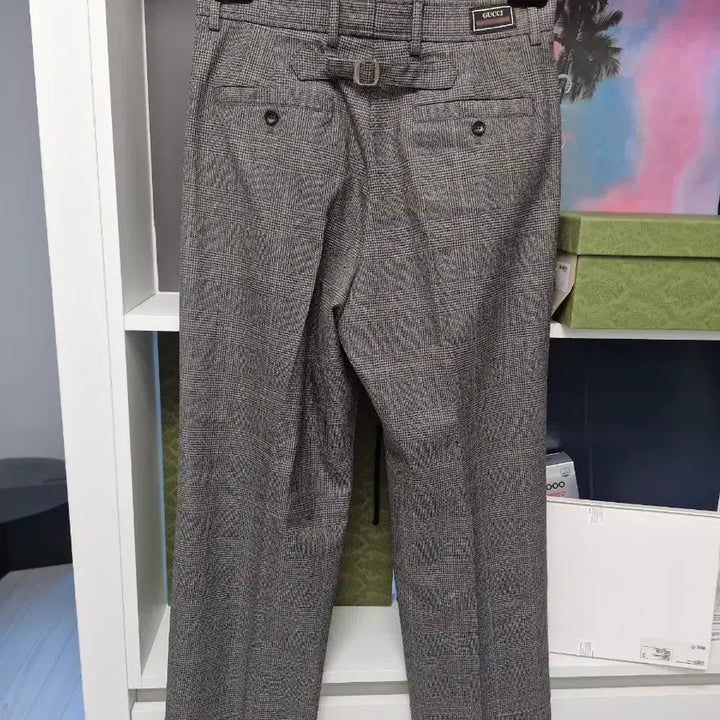 [SOLD OUT] 국내판새상품)구찌 체크 울 슬랙스 바지