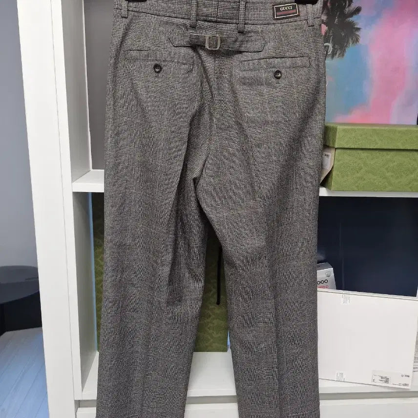 [SOLD OUT] 국내판새상품)구찌 체크 울 슬랙스 바지