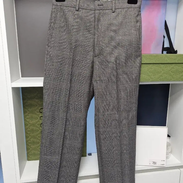 [SOLD OUT] 국내판새상품)구찌 체크 울 슬랙스 바지
