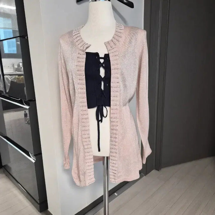 [BUNJANG] Alott Japan Brand Pearl Bead Open Knit Cardigan / ALOTT일본브랜드 니트가디건