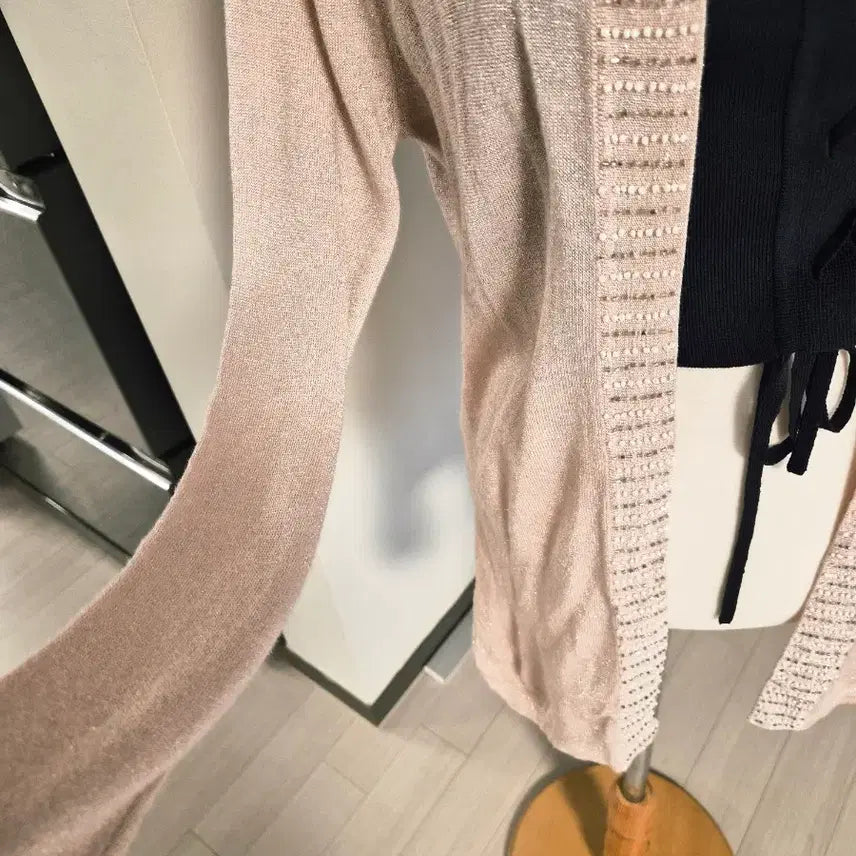 [BUNJANG] Alott Japan Brand Pearl Bead Open Knit Cardigan / ALOTT일본브랜드 니트가디건