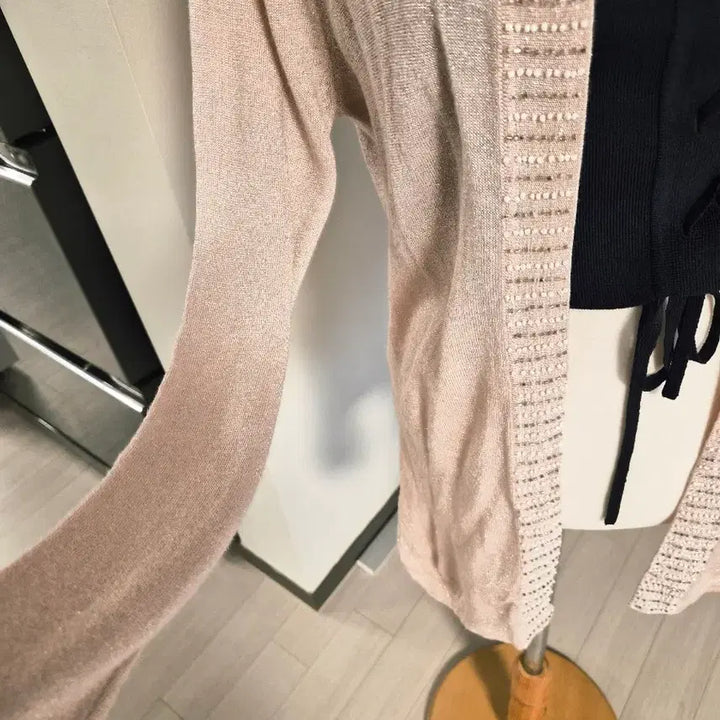 [BUNJANG] Alott Japan Brand Pearl Bead Open Knit Cardigan / ALOTT일본브랜드 니트가디건