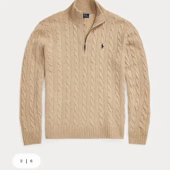 [BUNJANG] Polo Ralph Lauren Cable Knit Wool Cashmere Zip-Up Sweater / 폴로 랄프로렌 남성 케이블 니트 울캐시미어 집업 스웨터