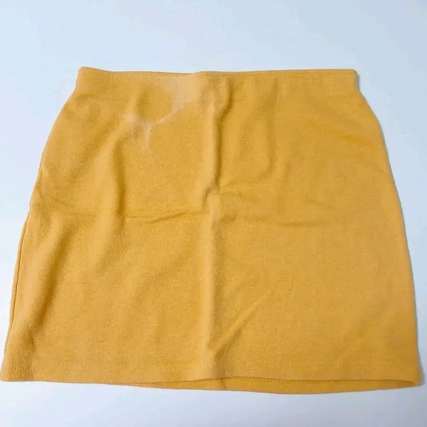 [BUNJANG] Yellow Forsythia Mini Skirt / 노란색 옐로우 개나리컬러 미니스커트 밴딩스커트 치마