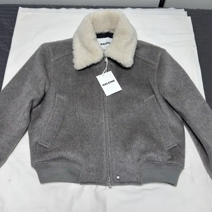 [BUNJANG] Allen / Alpaca Shearling Collar Blouson / 알렌느 / 알파카 시어링 카라 블루종 (그레이시 베이지) / 2