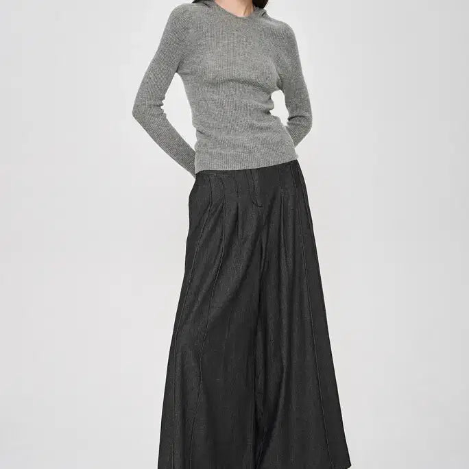 [BUNJANG] Obze Cashmere Hooded Knit Top (Gray) / 한섬 오브제 캐시미어 후드 니트 탑 (그레이) - 미착용 새상품
