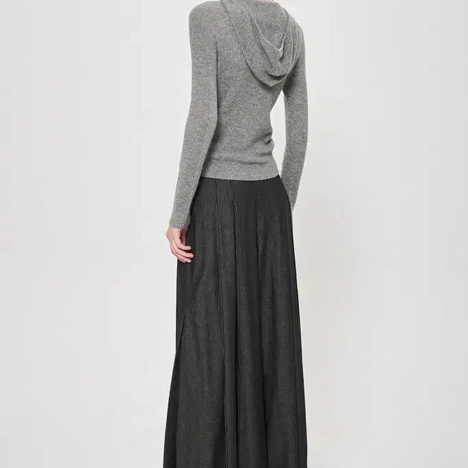 [BUNJANG] Obze Cashmere Hooded Knit Top (Gray) / 한섬 오브제 캐시미어 후드 니트 탑 (그레이) - 미착용 새상품