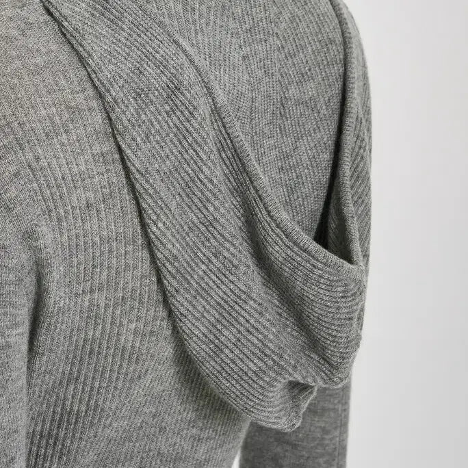 [BUNJANG] Obze Cashmere Hooded Knit Top (Gray) / 한섬 오브제 캐시미어 후드 니트 탑 (그레이) - 미착용 새상품