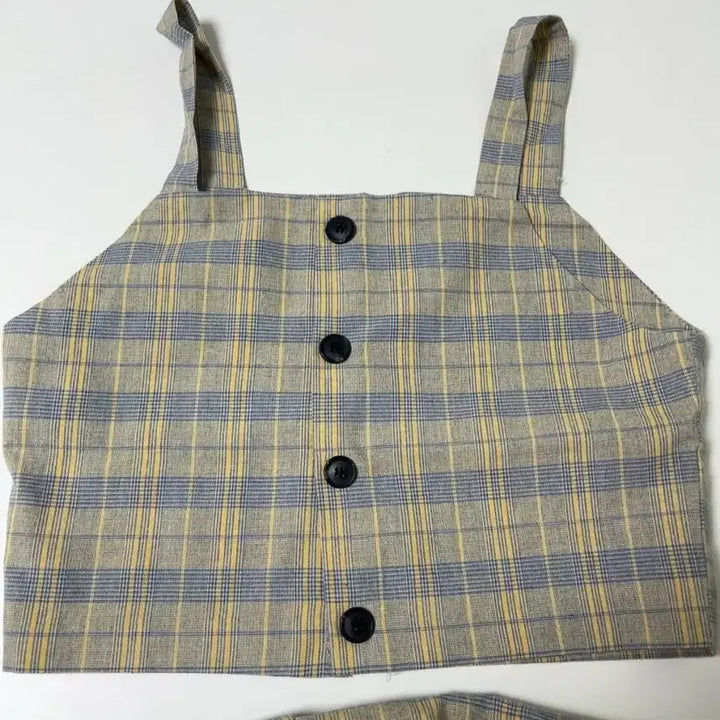 [BUNJANG] Check Two-Piece Set / 체크 투피스 세트 상하세트